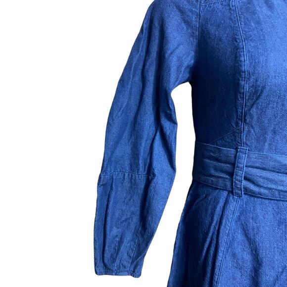 Free People long sleeve short chambray boho chic dress with belt - XS - Picture 6 of 13